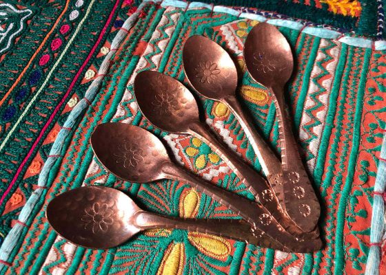 Ręcznie kute łyżeczki miedziane Iran