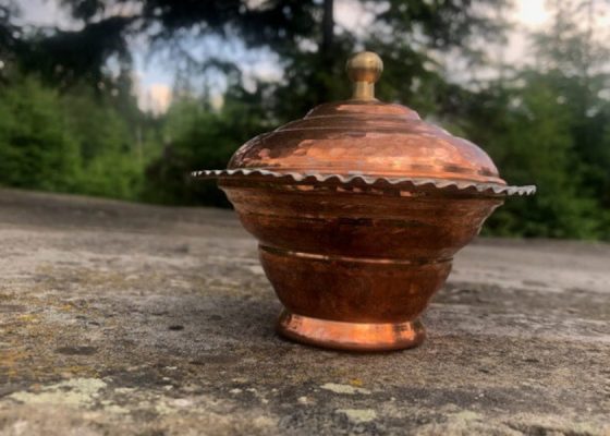 Cukiernica miedziana, kuta ręcznie Iran