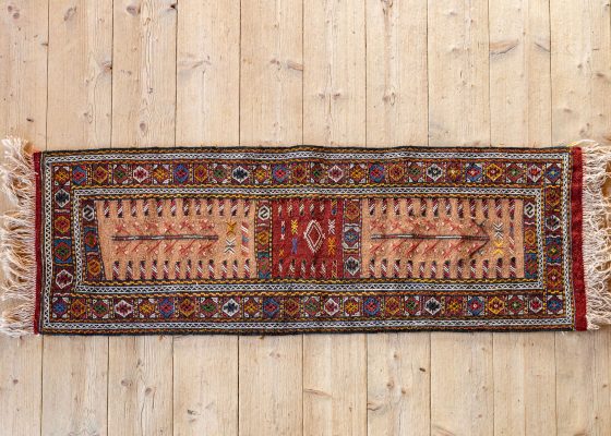 Galeria Persja: Kilim Kurd z Chorasanu, rękodzieło z Iranu, Styl vintage boho. Rękodzieło z Azji Centralnej.