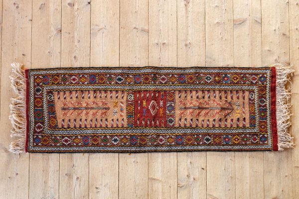 Galeria Persja: Kilim Kurd z Chorasanu, rękodzieło z Iranu, Styl vintage boho. Rękodzieło z Azji Centralnej.