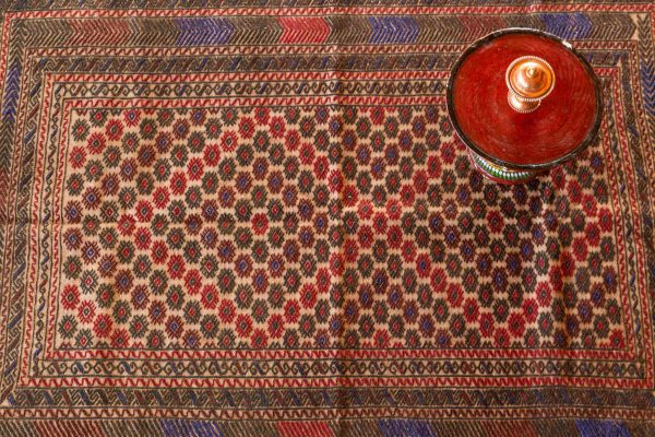 Galeria Persja: Kilim Torbat z Chorasanu, rękodzieło z Iranu, Styl vintage boho. Rękodzieło z Azji Centralnej.