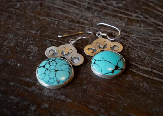 Galeria Persja Kolczyki srebrne, wykonane ręcznie/ turkus