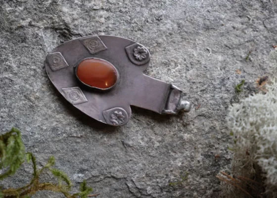 "Asyk" turkmeński, srebro/ karneol - Galeria Persja