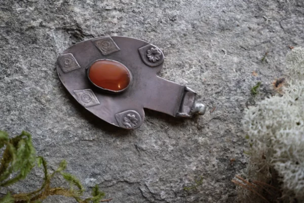 "Asyk" turkmeński, srebro/ karneol - Galeria Persja