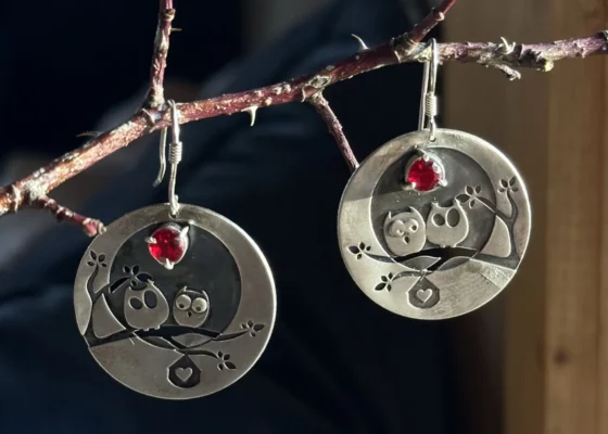 Srebrne kolczyki wykonane ręcznie, Teheran, Iran - Galeria Persja