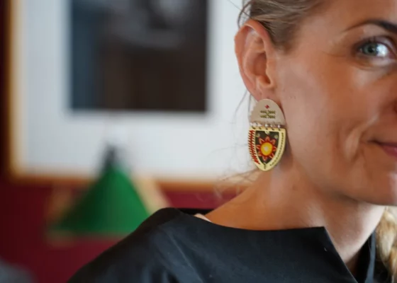 Srebrne kolczyki haftowane ręcznie, Teheran, Iran - Galeria Persja