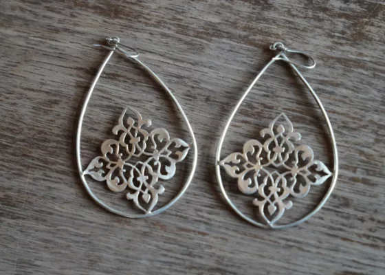 Kolczyki srebrne, wykonane ręcznie, Teheran, Iran - Galeria Persja