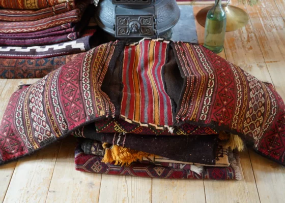 Kurdyjskie sakwy podróżne, poduchy tkane ręcznie, wiek. ok. 60 lat, Kurdystan