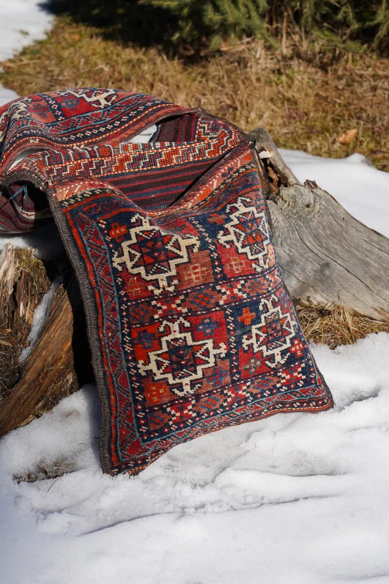 Chordżin kurdyjski - sakwy podróżne tkane ręcznie techniką dywanową i kilimową